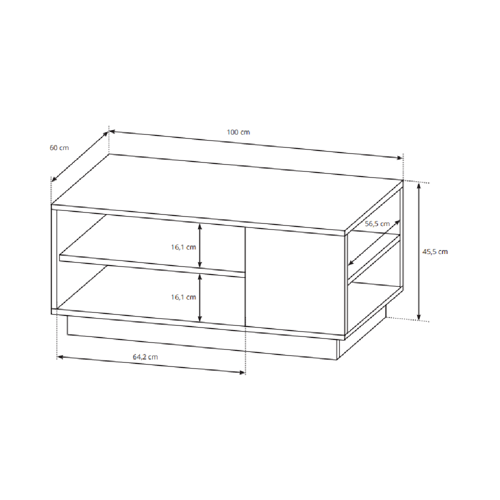 Măsuţă de cafea, alb/ stejar craft auriu, TRIO
