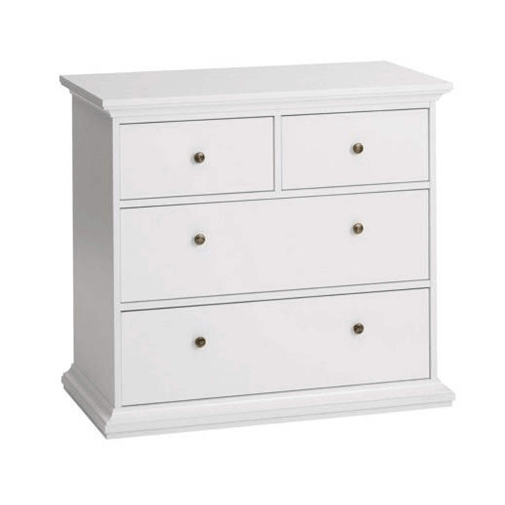 Comodă PAL înfoliat/MDF lăcuit, alb, PARIS 76716