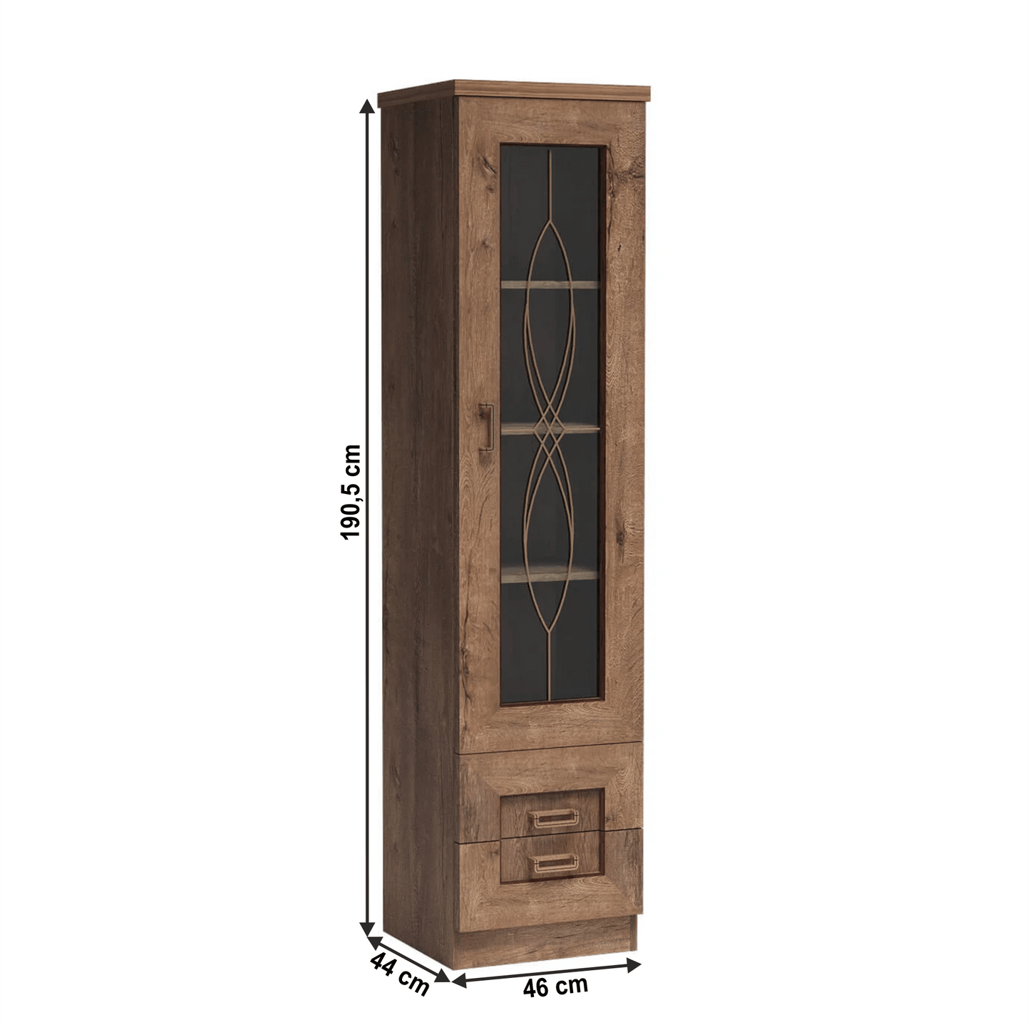 Vitrină, stejar lefkas, TEDY TYP T10