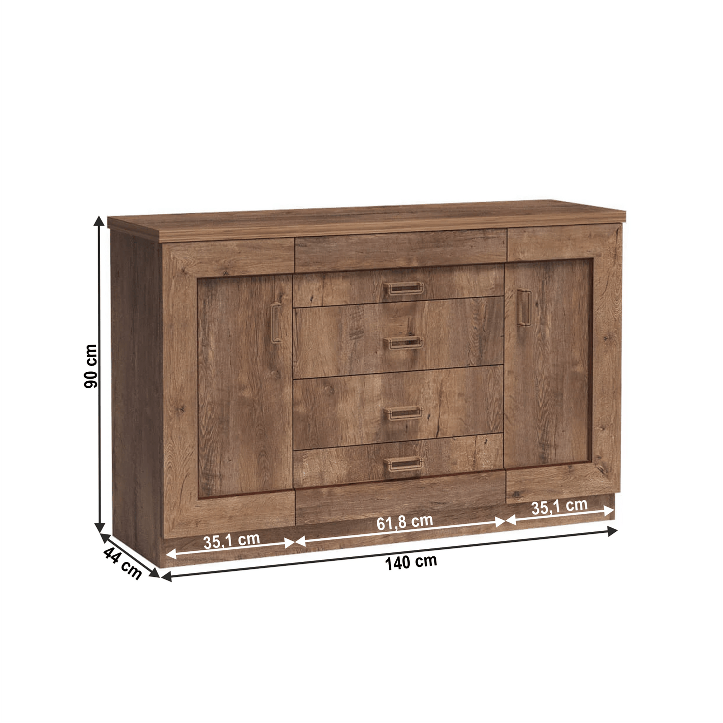 Comodă, stejar lefkas, TEDY Typ T6