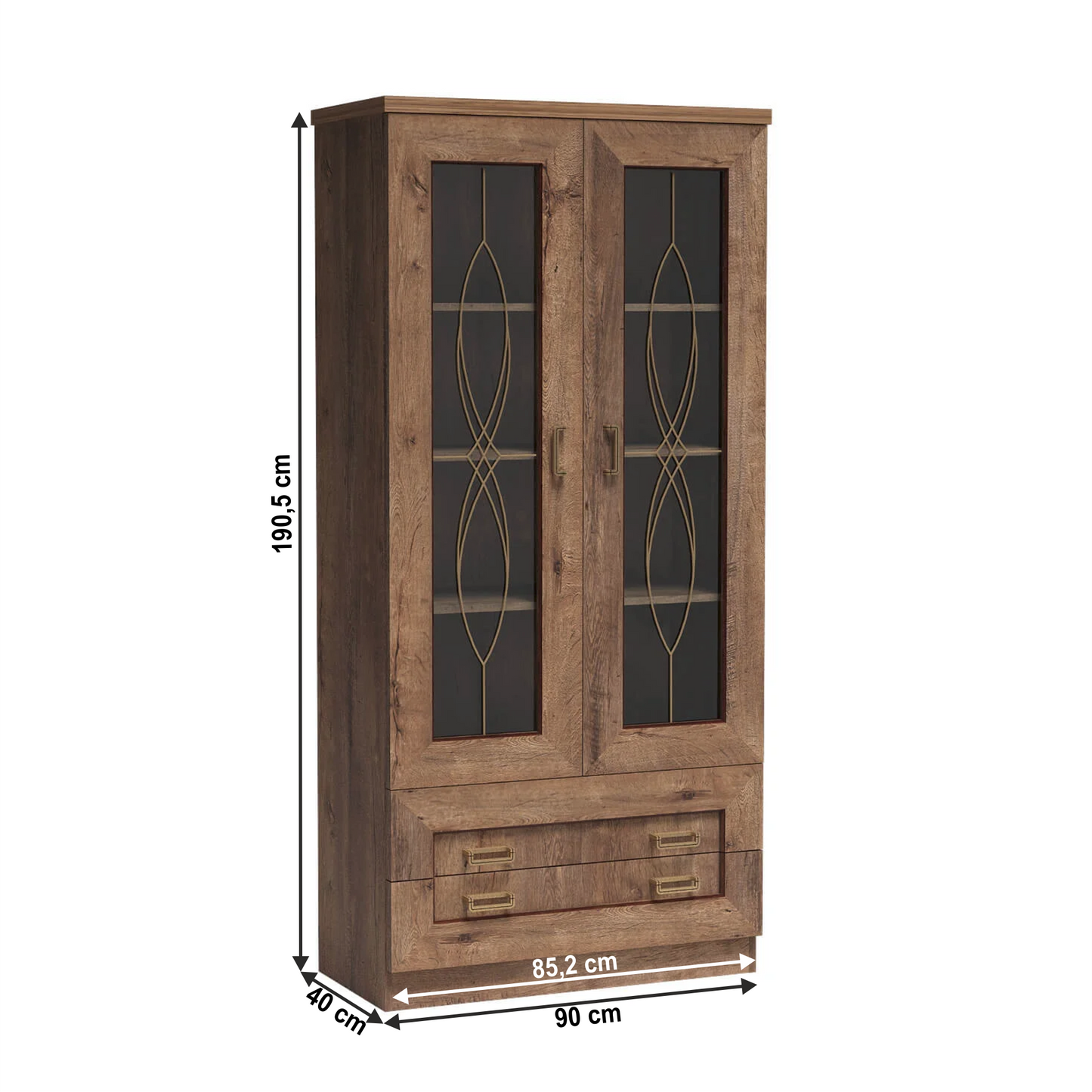 Vitrină, stejar lefkas, TEDY Typ T8