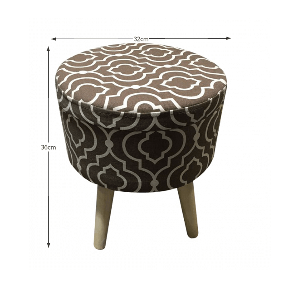 Taburet, maro/alb cu model, DARLA TYP 2