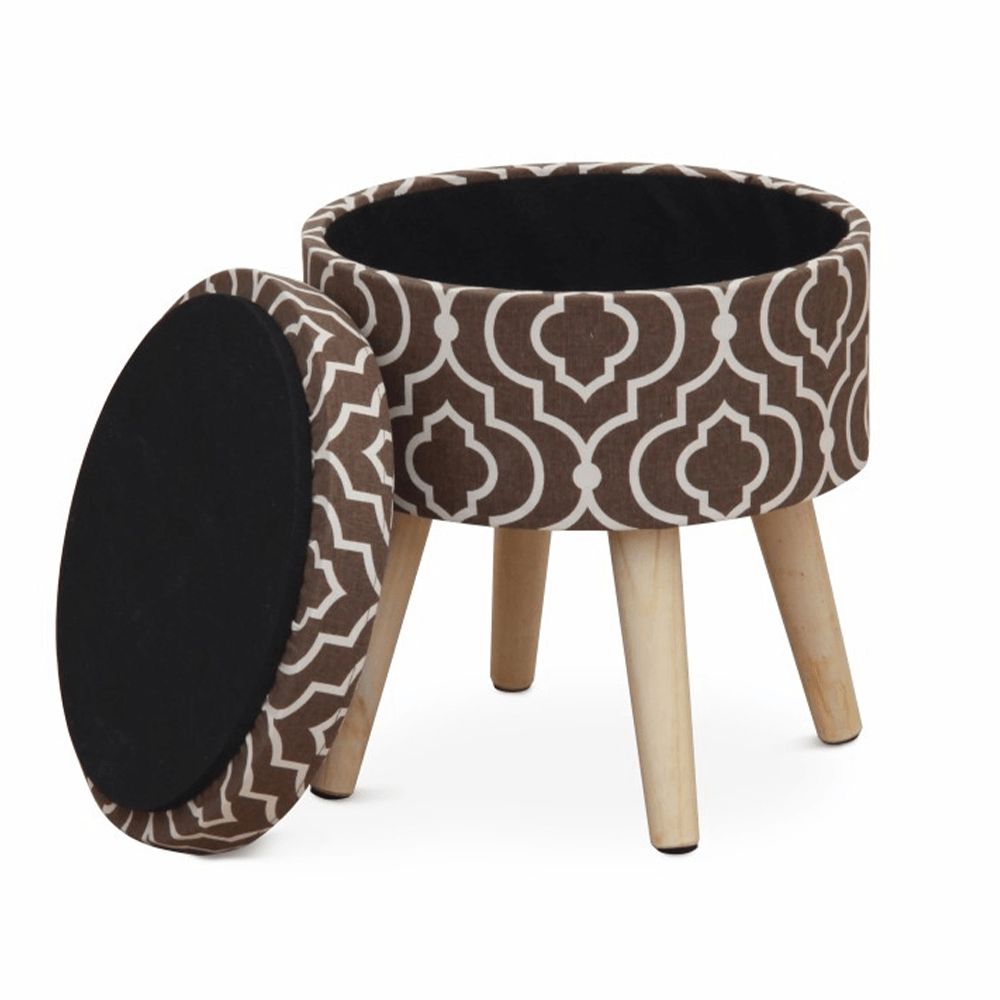 Taburet, maro/alb cu model, DARLA TYP 2