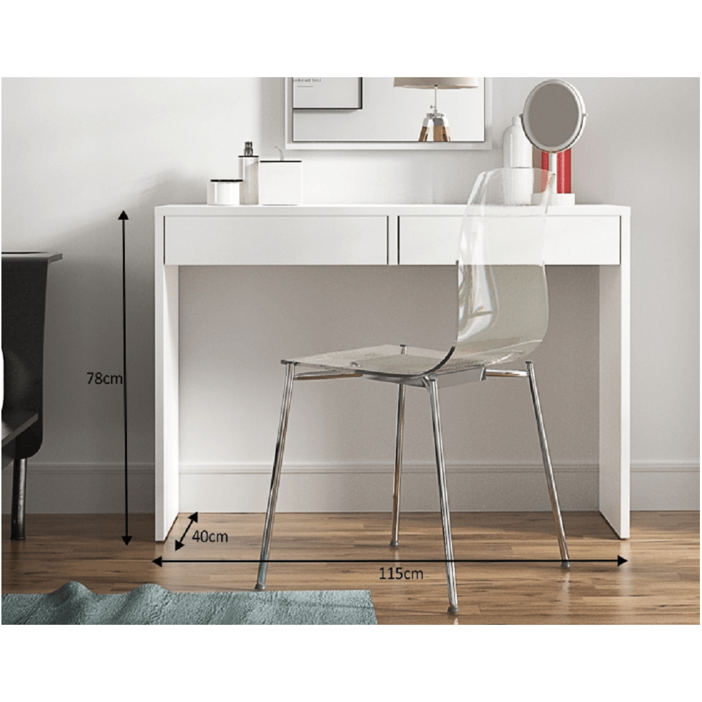 Măsuţă de toaletă/masă de birou, albă, VIOLET