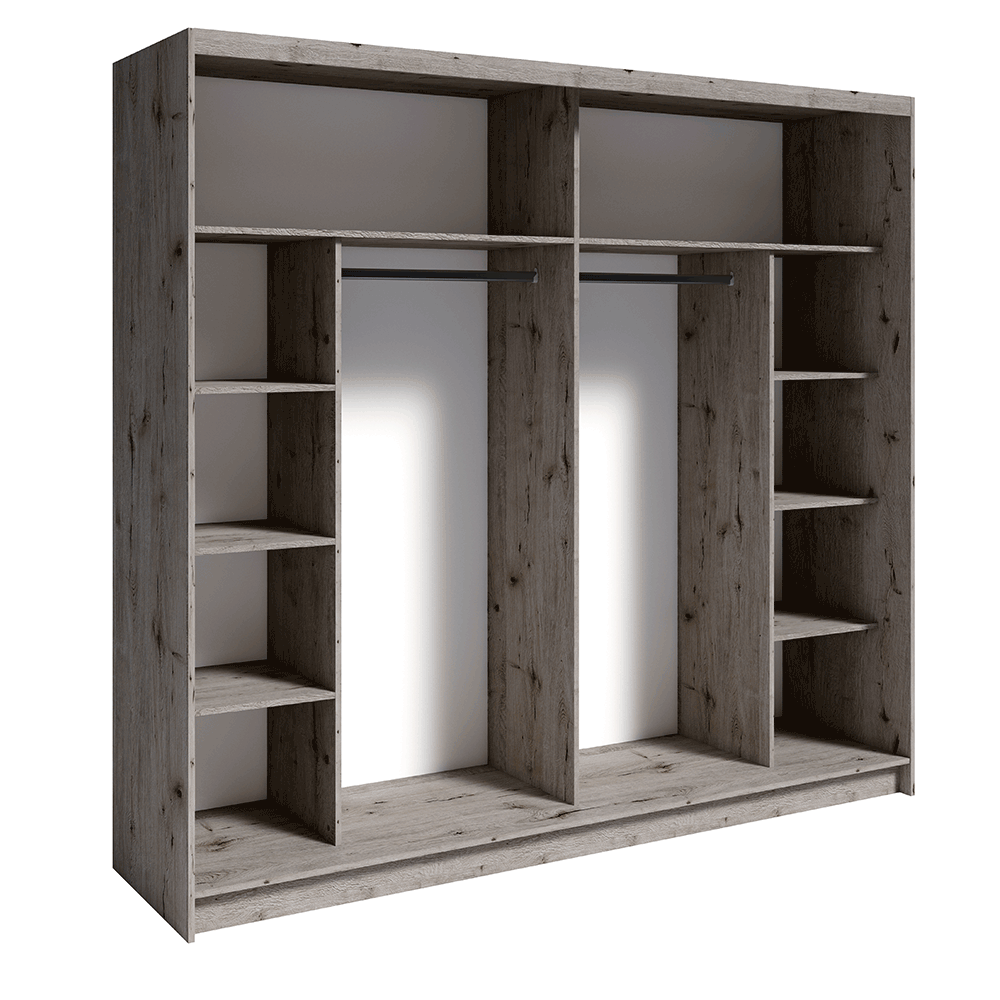 Set dormitor (dulap/ pat/ 2 noptiere), stejar Wellington, TOGOS