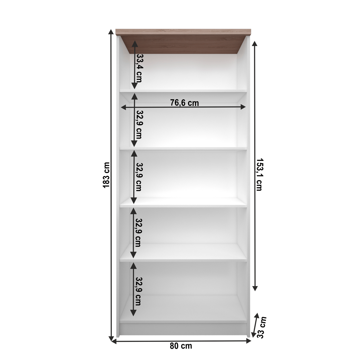 Etajeră înaltă, alb/stejar sonoma, TOPTY TYP 06