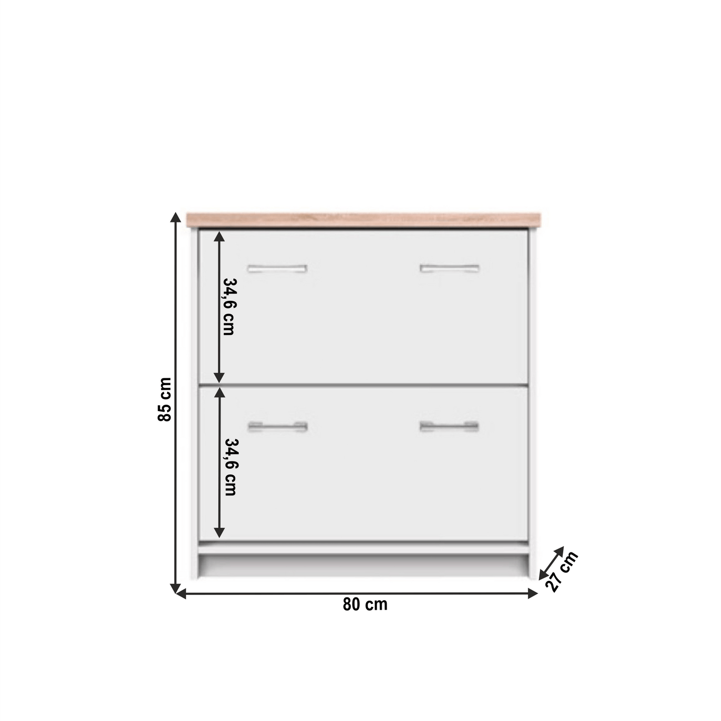 Pantofar 2K, PAL melaminat, alb/stejar sonoma, TOPTY TYP 11