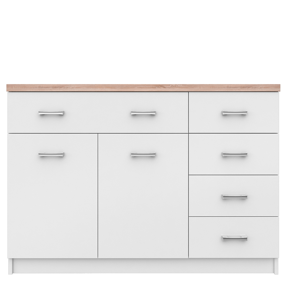 Comodă 2d5s, alb/stejar sonoma, TOPTY TYP 08