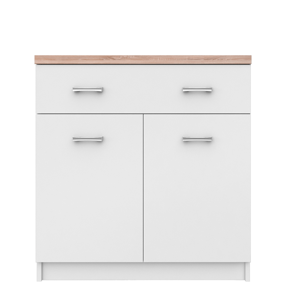Comodă 2D1S, alb/stejar sonoma, TOPTY TYP 14