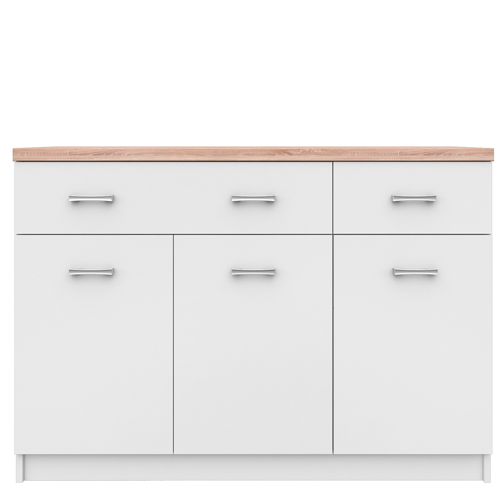 Comodă 3d2s, alb/stejar sonoma, TOPTY TYP 07