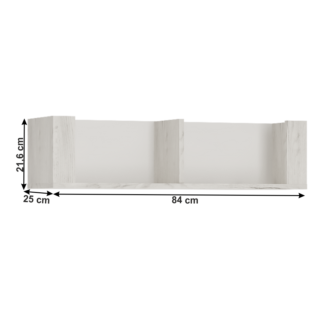 Poliţă TIP 62, alb craft, ANGEL