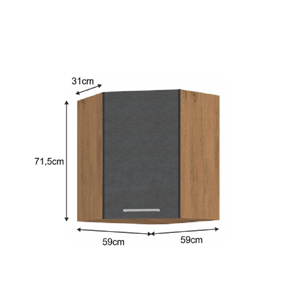Dulap superior, stejar lancelot/gri mat, VEGA 58x58 GN-72 1F