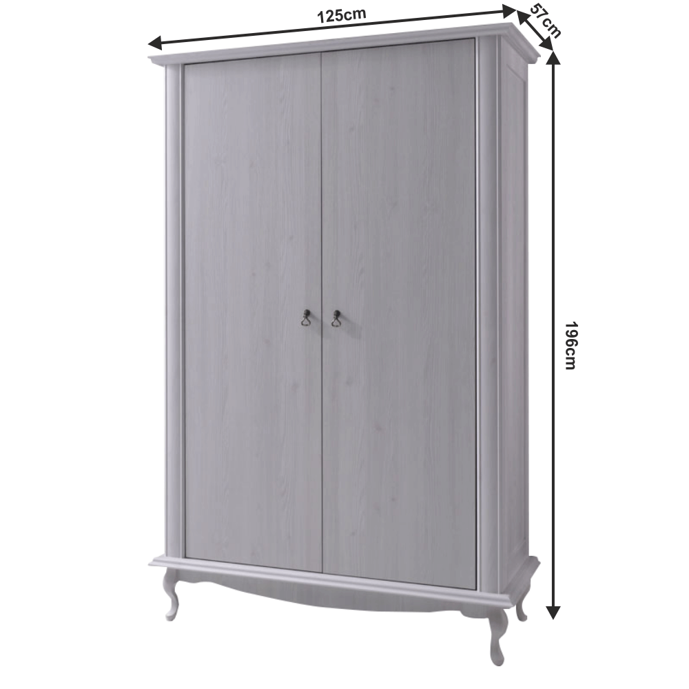 Dulap cu spaţiu pt. umeraşe DA1, pin alb, VILAR