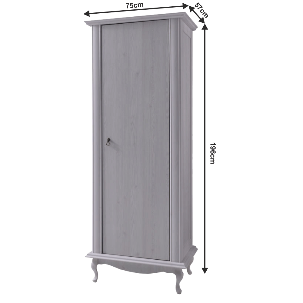 Dulap cu spaţiu pt. umeraşe DA3, pin alb, VILAR