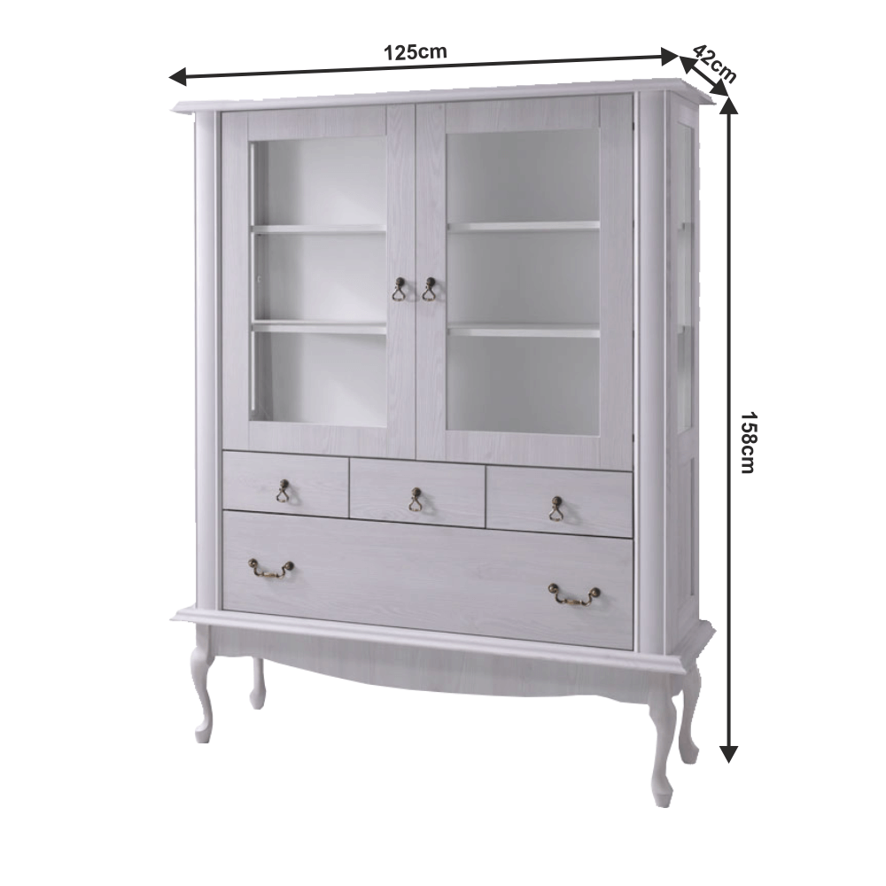 Vitrină DA5, pin alb, VILAR