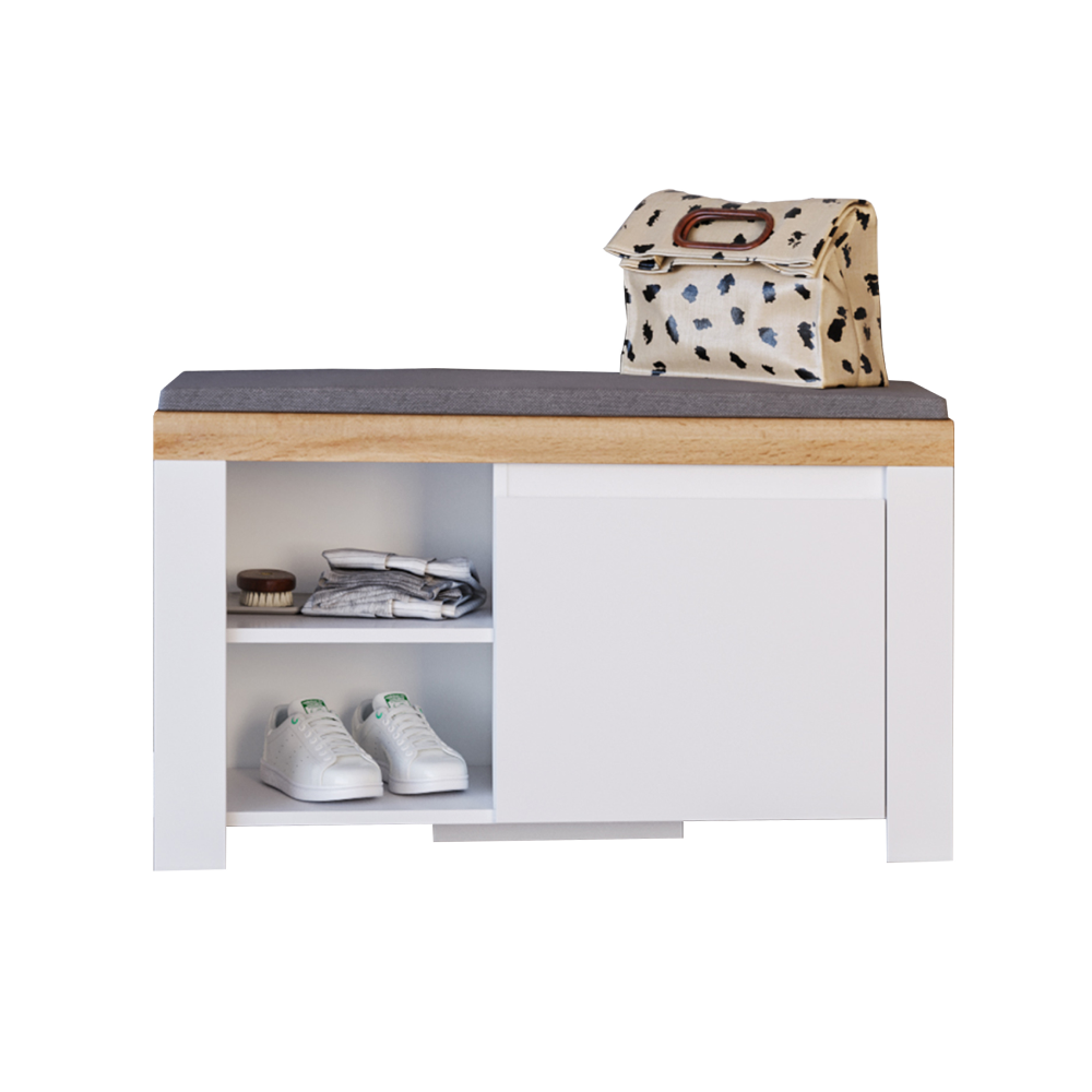 Suport pentru pantofi 1D, alb / stejar Wotan, VILGO