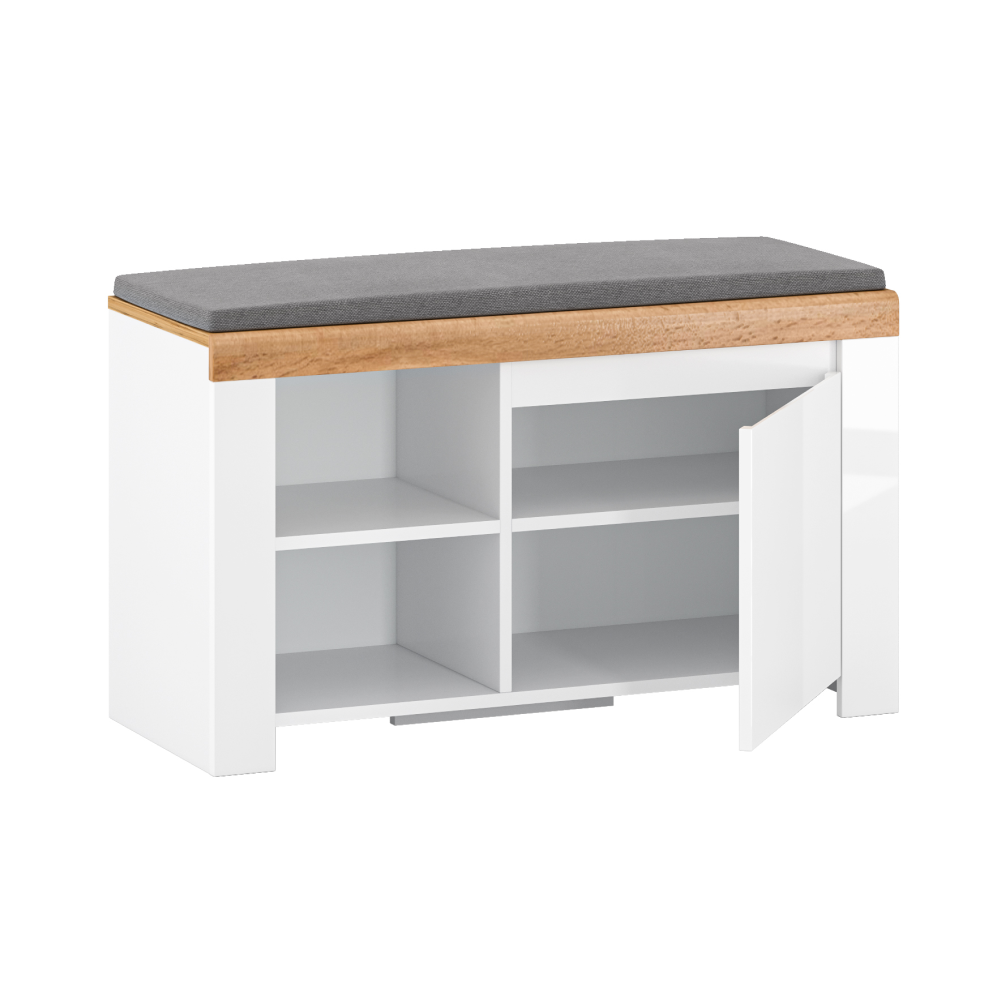 Suport pentru pantofi 1D, alb / stejar Wotan, VILGO