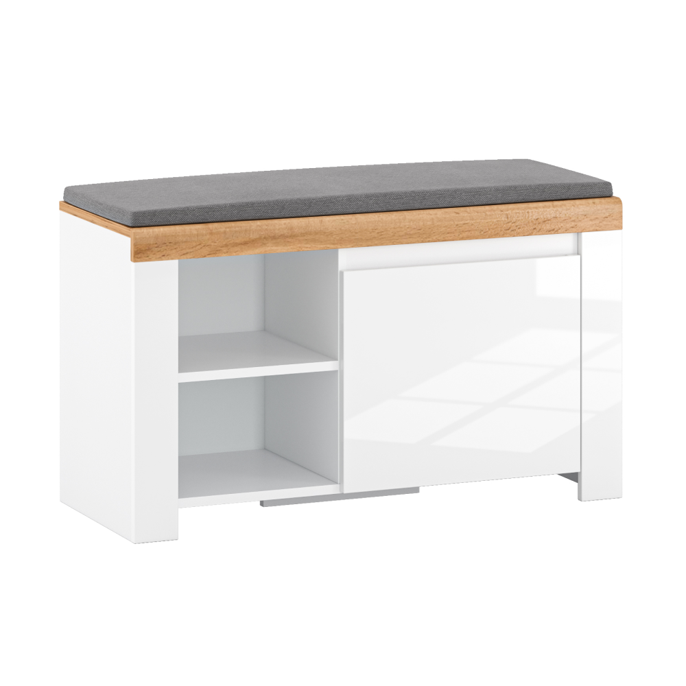 Suport pentru pantofi 1D, alb / stejar Wotan, VILGO