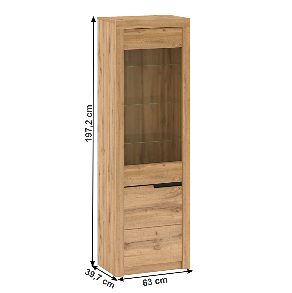 Vitrină A1, stejar wotan, stânga, TORONTA