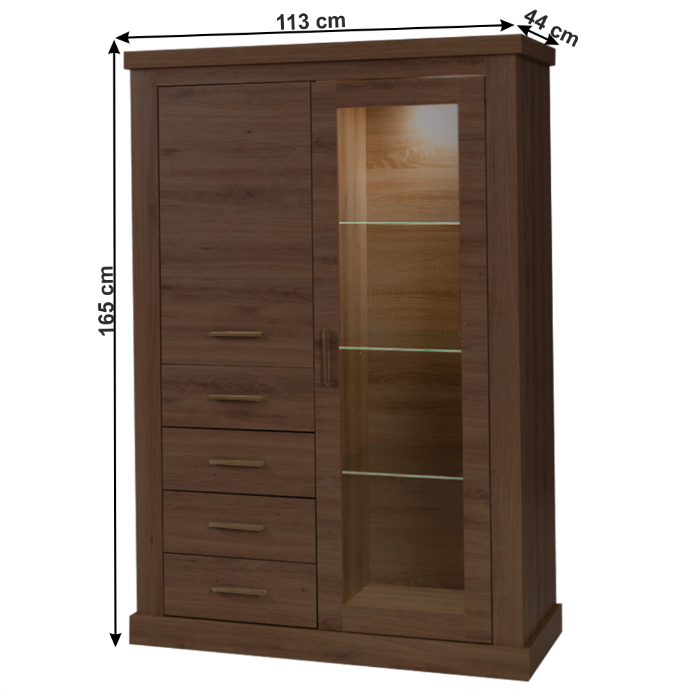 Vitrină AR3, stejar stirling, HILARD