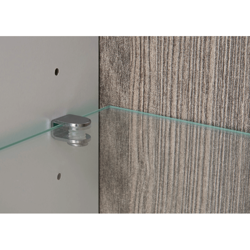 Vitrină, albă extra luciu ridicat HG/stejar sonoma închis, model dreapta, LYNATET TYP 01