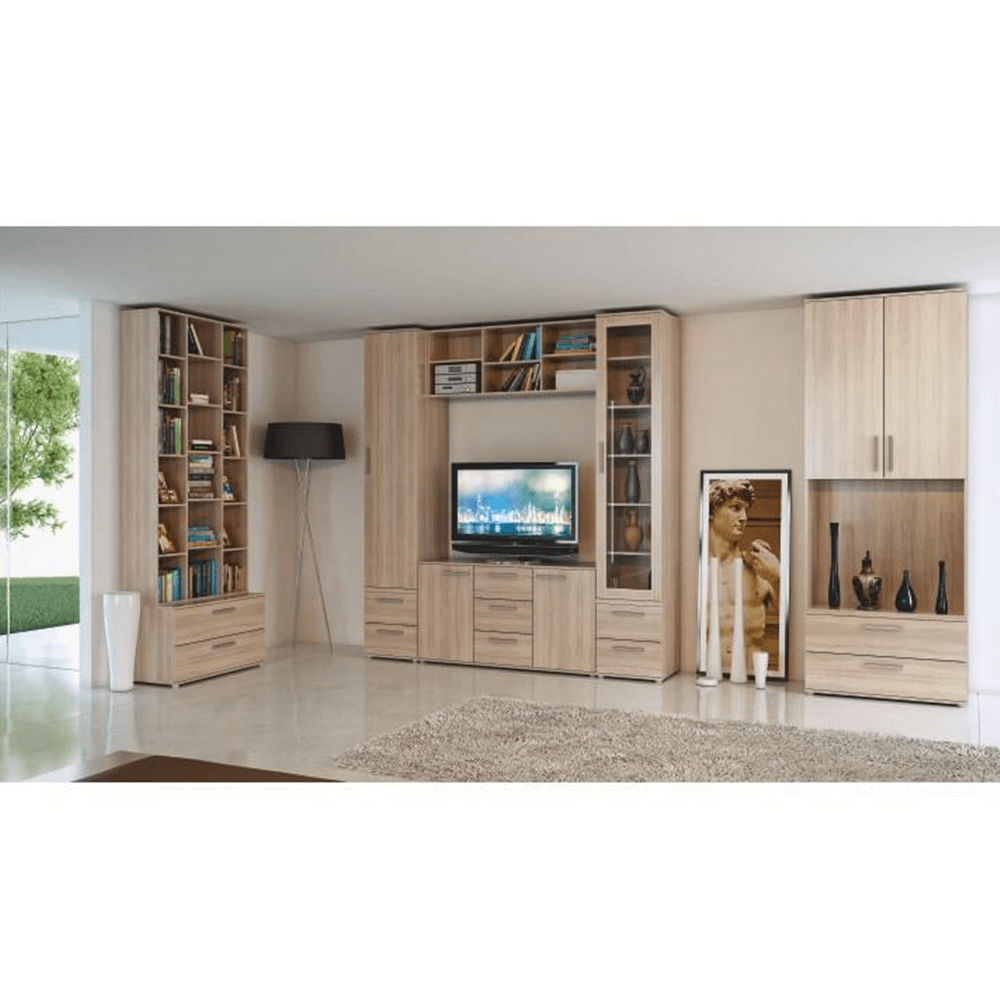 Vitrină cu rafturi, pal melaminat, stejar sonoma, DUNAJ Tip4