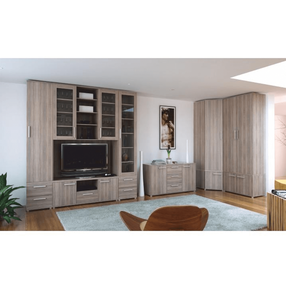 Vitrină cu rafturi, pal melaminat, stejar sonoma, DUNAJ Tip4