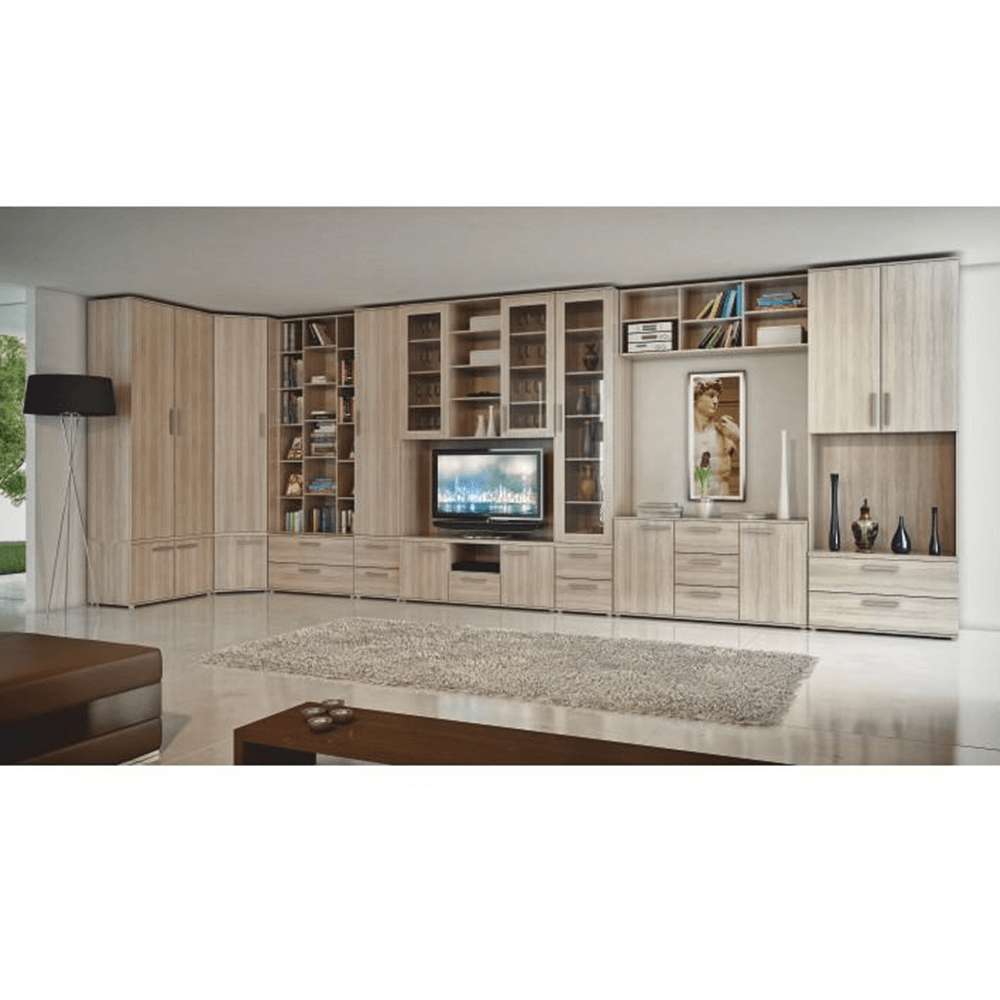 Vitrină cu rafturi, pal melaminat, stejar sonoma, DUNAJ Tip4