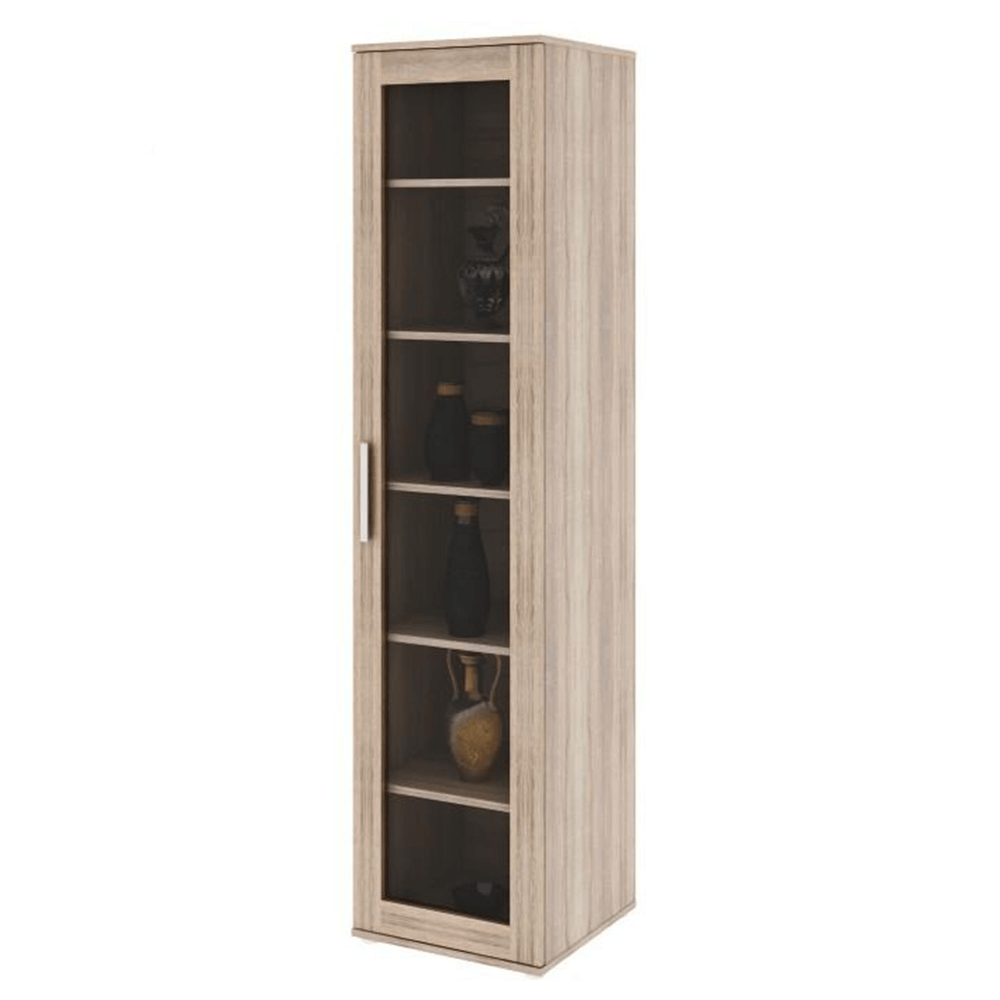 Vitrină cu rafturi, pal melaminat, stejar sonoma, DUNAJ Tip4