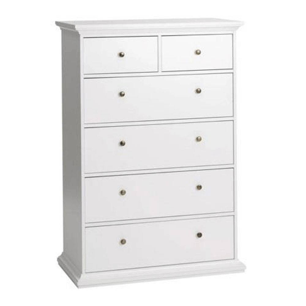 Comodă PAL înfoliat/MDF lăcuit, alb, PARIS 76718