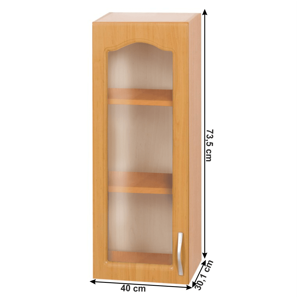 Cabinet de bucătărie, superior, stânga, anin, LORA MDF NEW KLASIK W40S