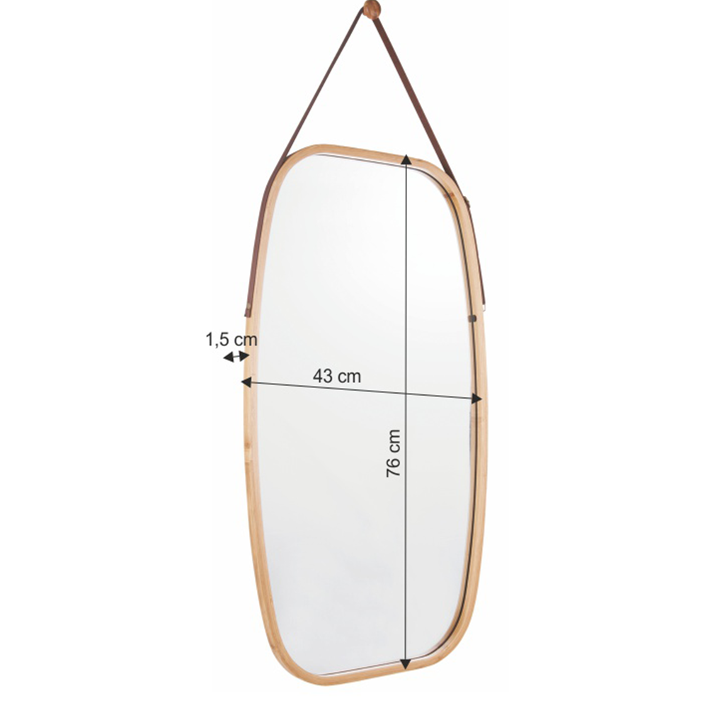 Oglindă, bambus, natural, LEMI 3+C420