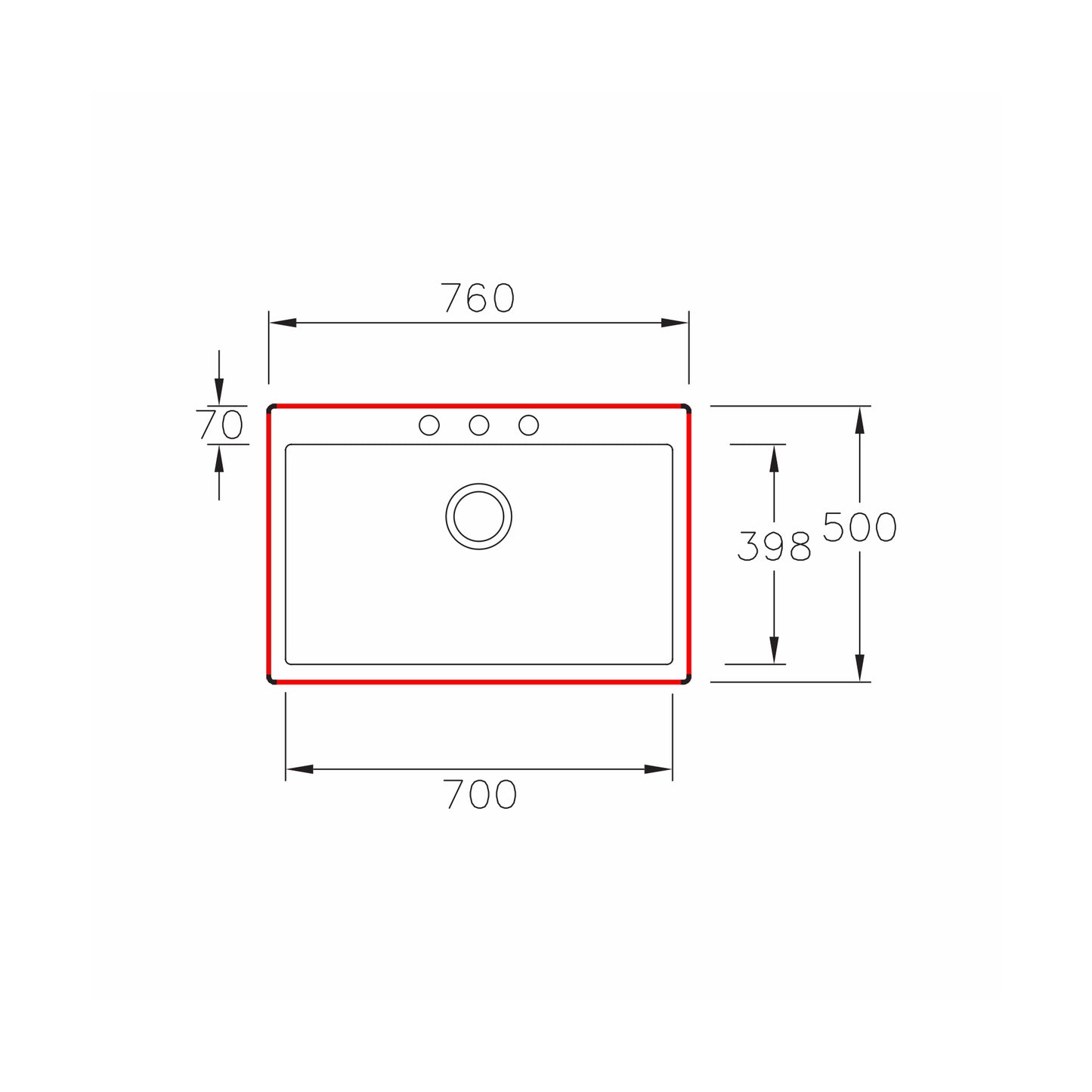 Chiuveta soft compozit Pyramis Square DUROTHEK 76x50 1B gri