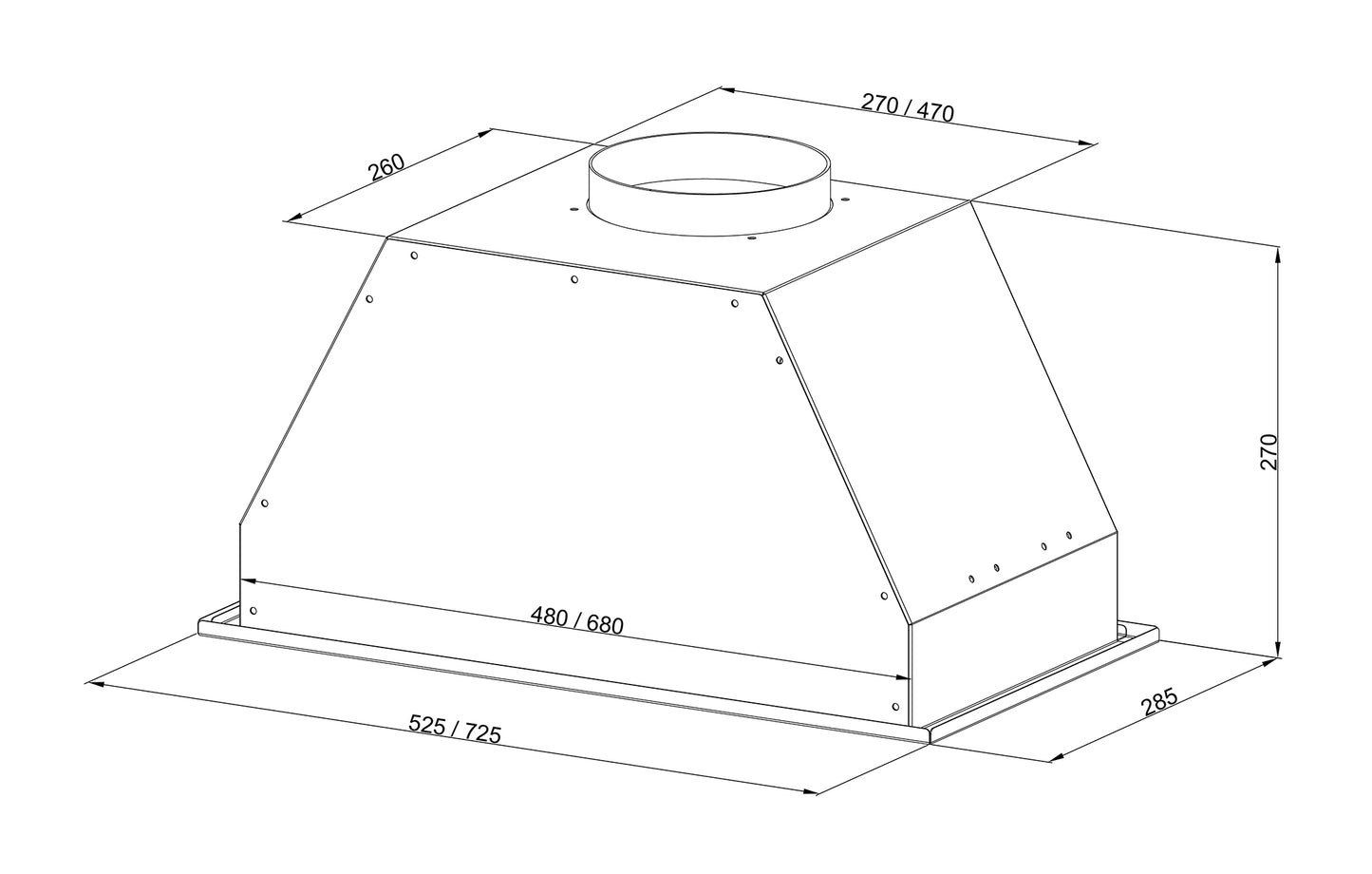 Hota total incorporabila Pyramis Turbo ERN 70cm Black PNT