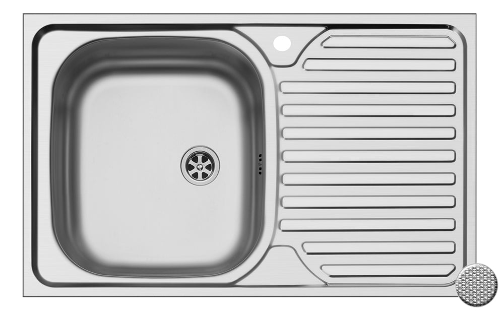 Set chiuveta inox CORE 1B1D ST LN si baterie SERENO crom