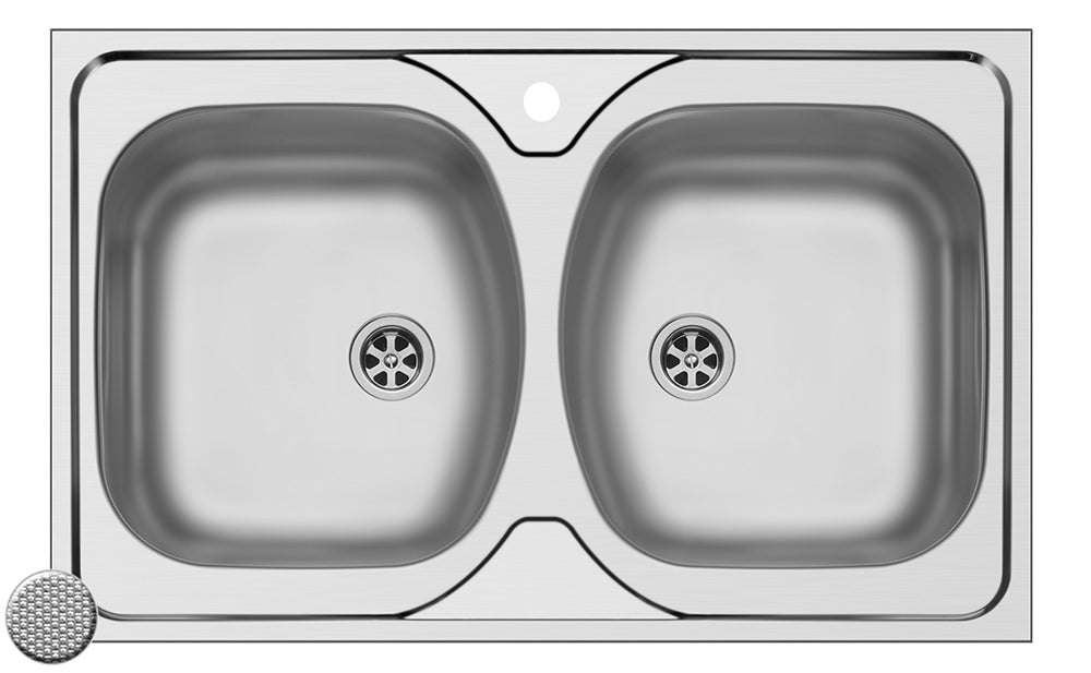 Set chiuveta inox CORE 2B LN si baterie SERENO crom