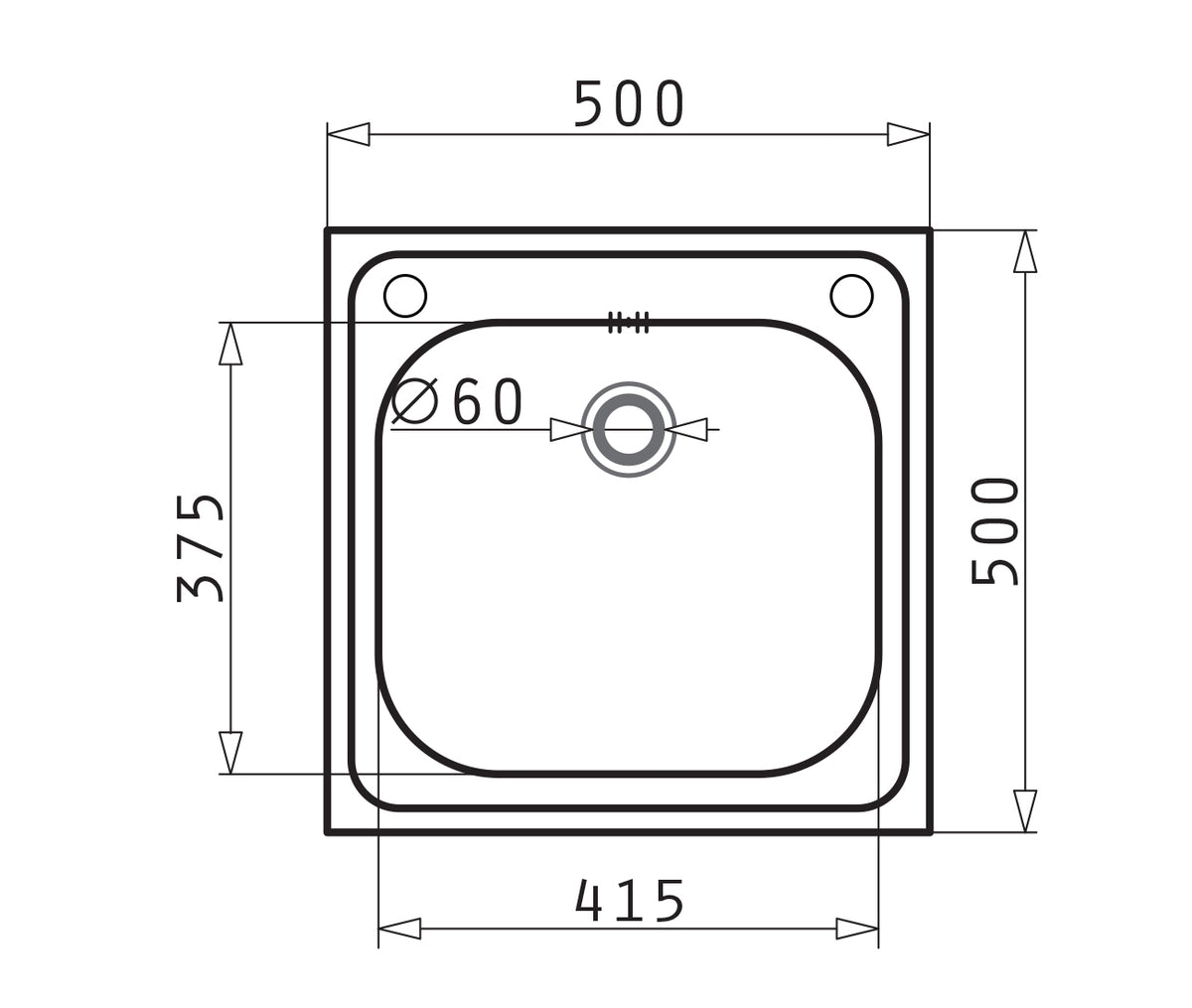 Set chiuveta inox INSET 1B 50x50 LN si baterie SERENO crom
