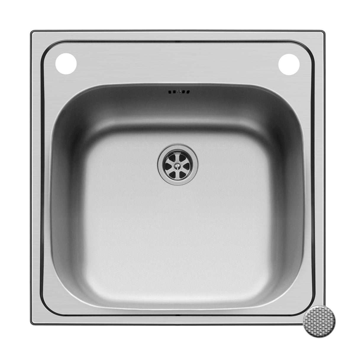 Set chiuveta inox INSET 1B 50x50 LN si baterie SERENO crom