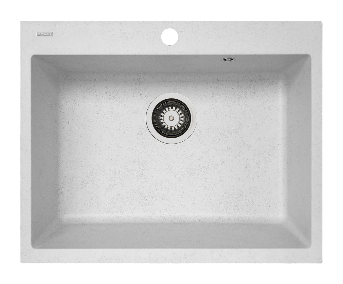 Set chiuveta soft compozit Square DUROTHEK 60 1B si baterie OSSIA White