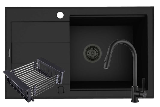 Set chiuveta Pyragranite SPARTA PLUS LUX, baterie IDEA Volcano si Cos Extensibil