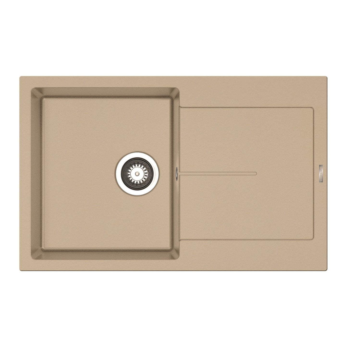 Set chiuveta granit ITHAKA 1B1D 79x50 si baterie ADELITA Drak Beige