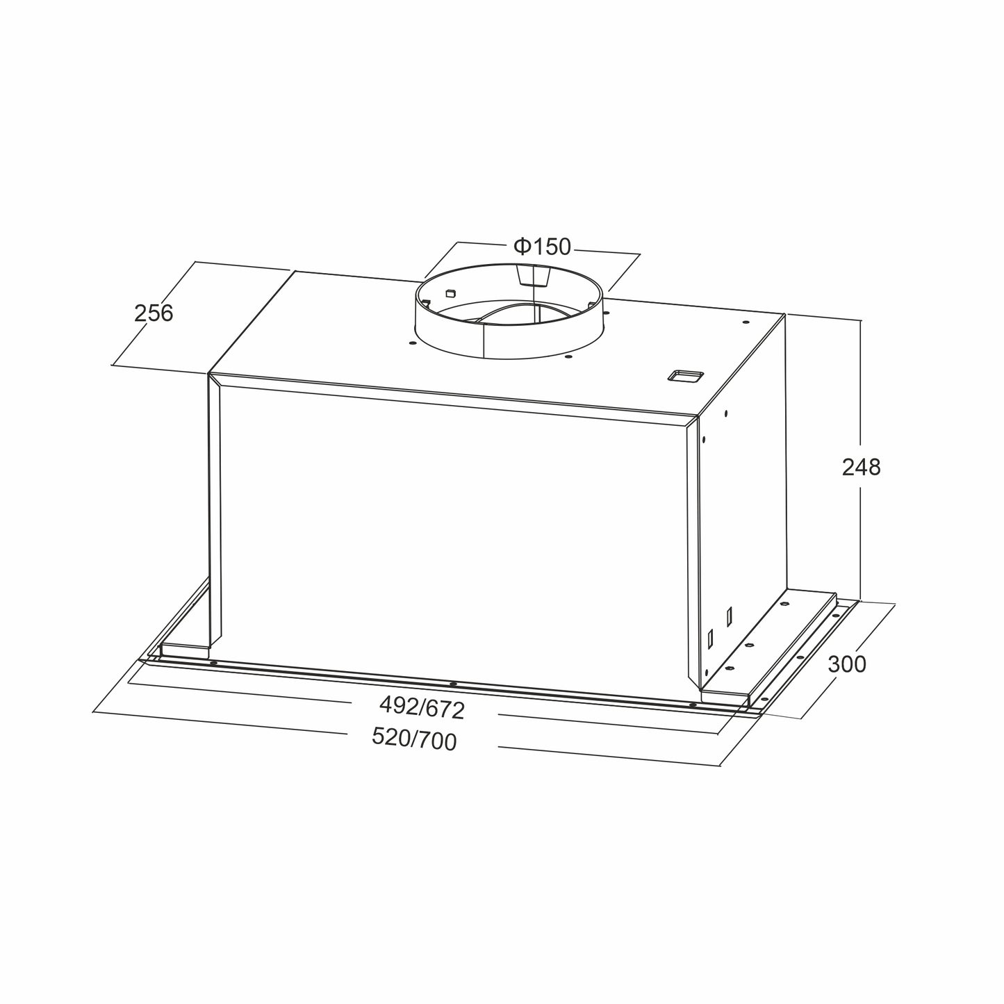 Hota total incorporabila Pyramis MD 52cm Inox