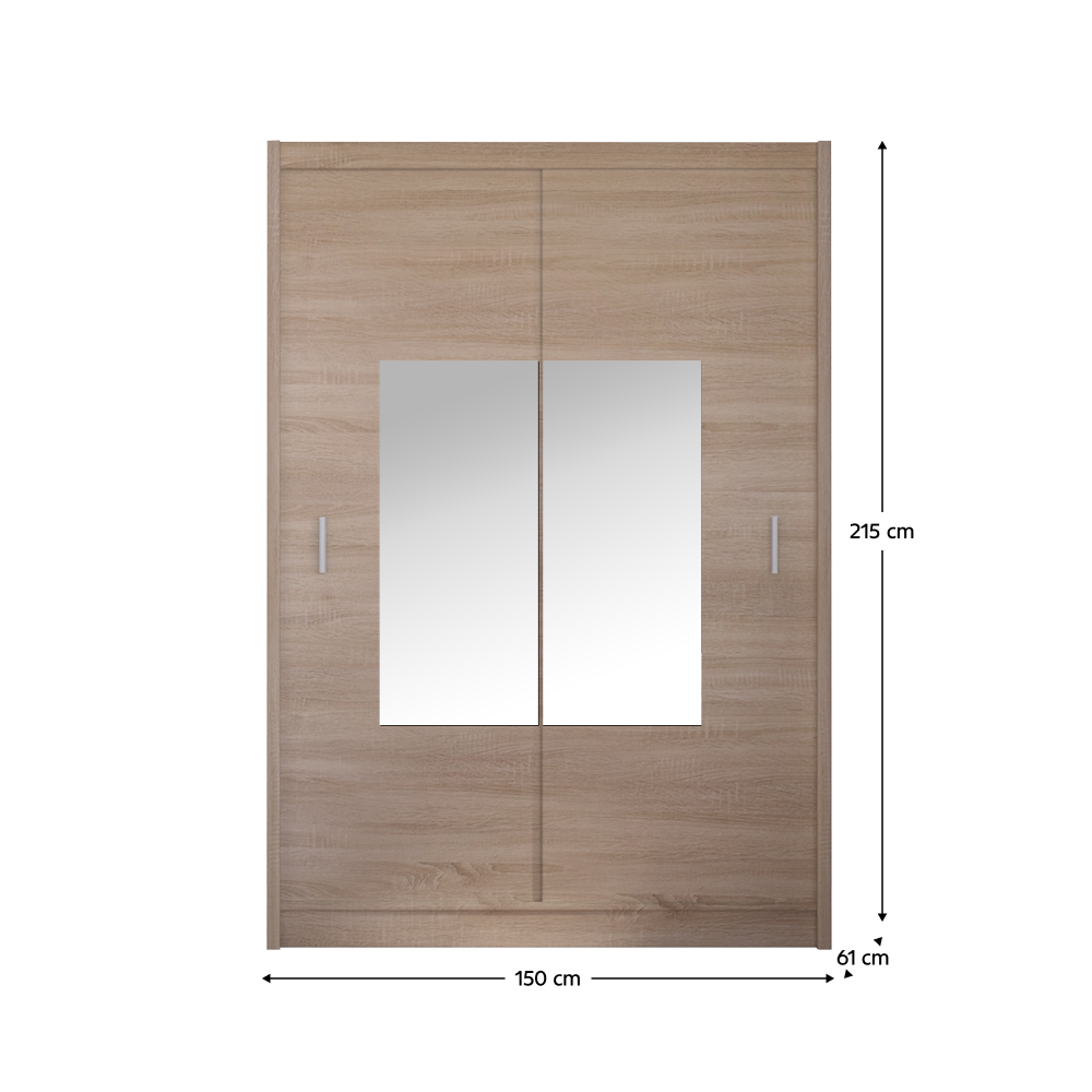 Dulap cu uşi glisante, stejar sonoma, 150x215, MADRYT