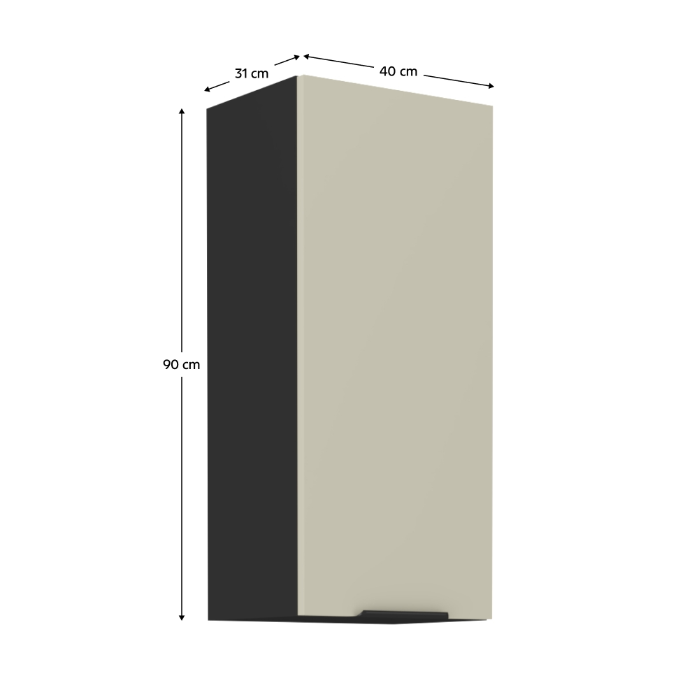 Dulap superior, caşmir/negru, ARAKA 40 G-90 1F