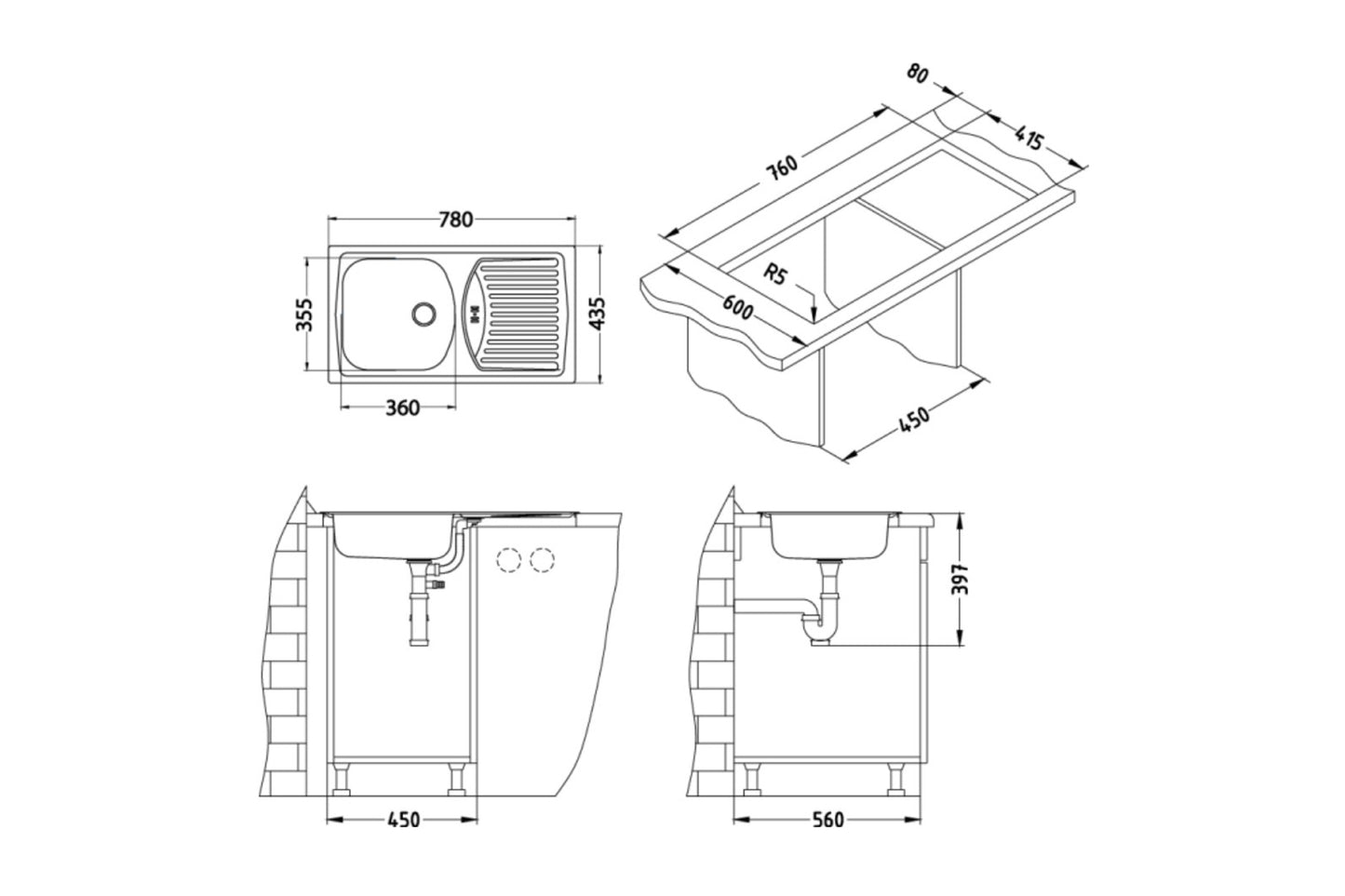 Chiuvetă Alveus Basic 150 Leinen - Gallery Image 2
