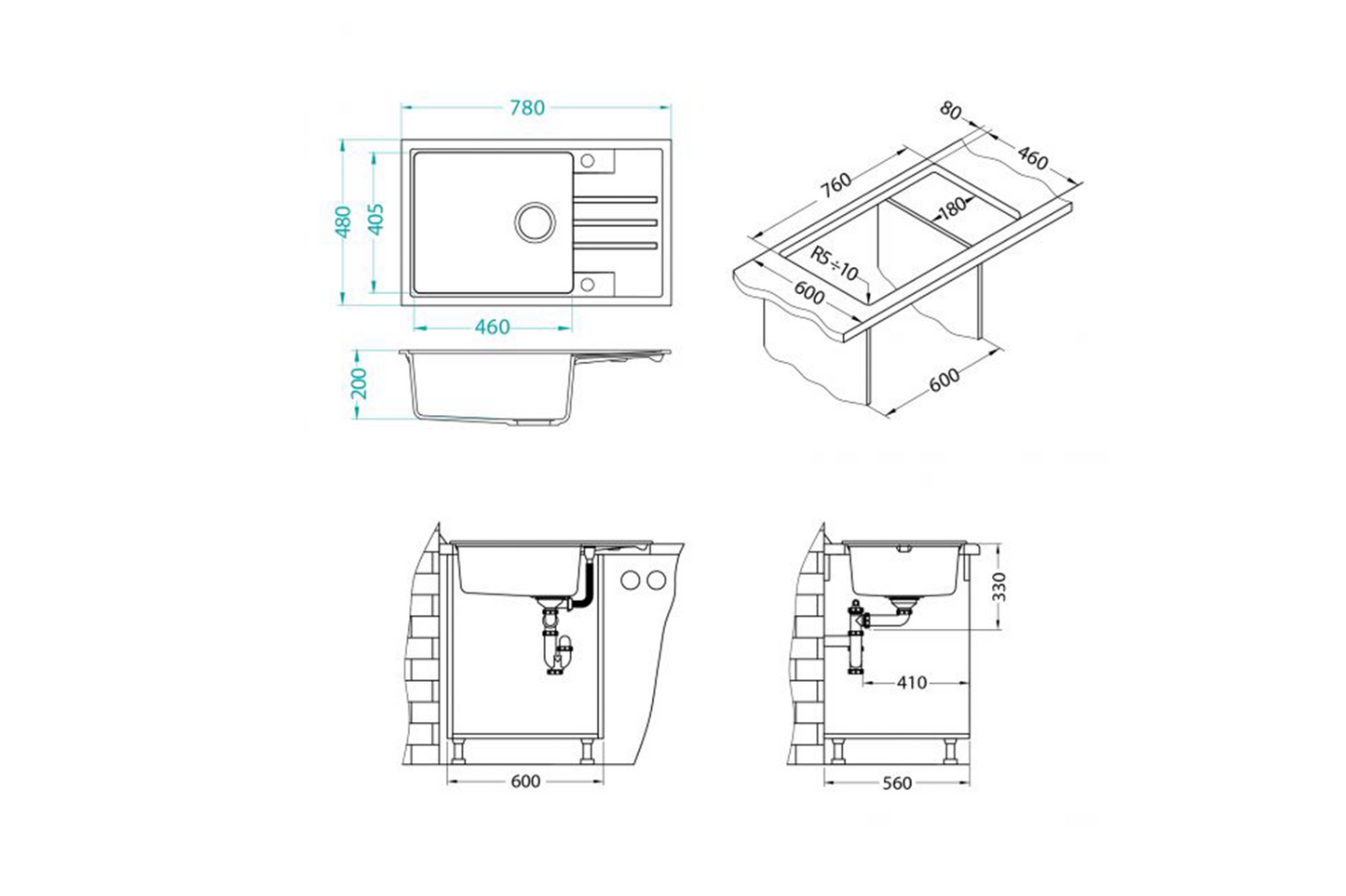 Chiuvetă Alveus Intermezzo 130 A55 Bej Melange - Gallery Image 2