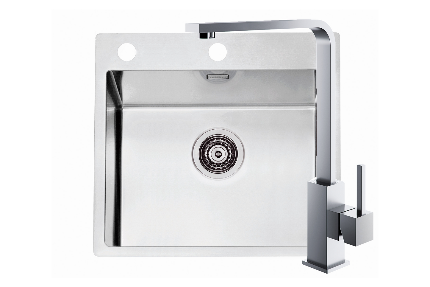 Pachet chiuvetă Alveus Inox Pure 70 + baterie Jenny Brushed - Gallery Image 1