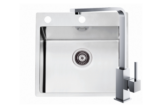 Pachet chiuvetă Alveus Inox Pure 70 + baterie Jenny Brushed - Gallery Image 1