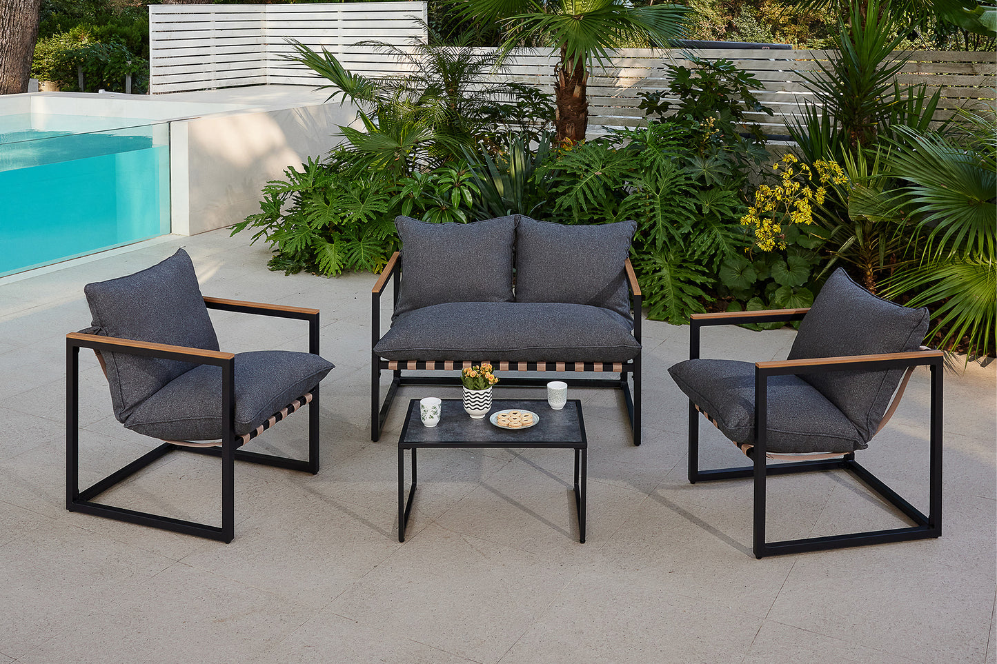Set mobilier grădină/terasă IBIZA PLUS 4 piese - Gallery Image 1