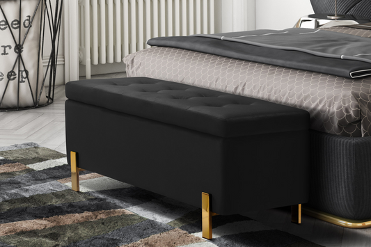 Băncuță cu depozitare Elegance velvet - Gallery Image 1